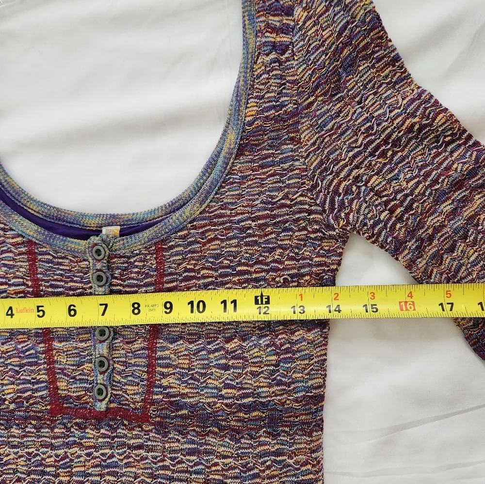 Free People Sunrise Knit Sweater Stretchy Mini Dress Purple Raven Combo Bodycon - Picture 8 of 16